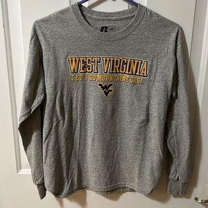 West Virginia boys youth large (10/12) long sleeved gray shirt.